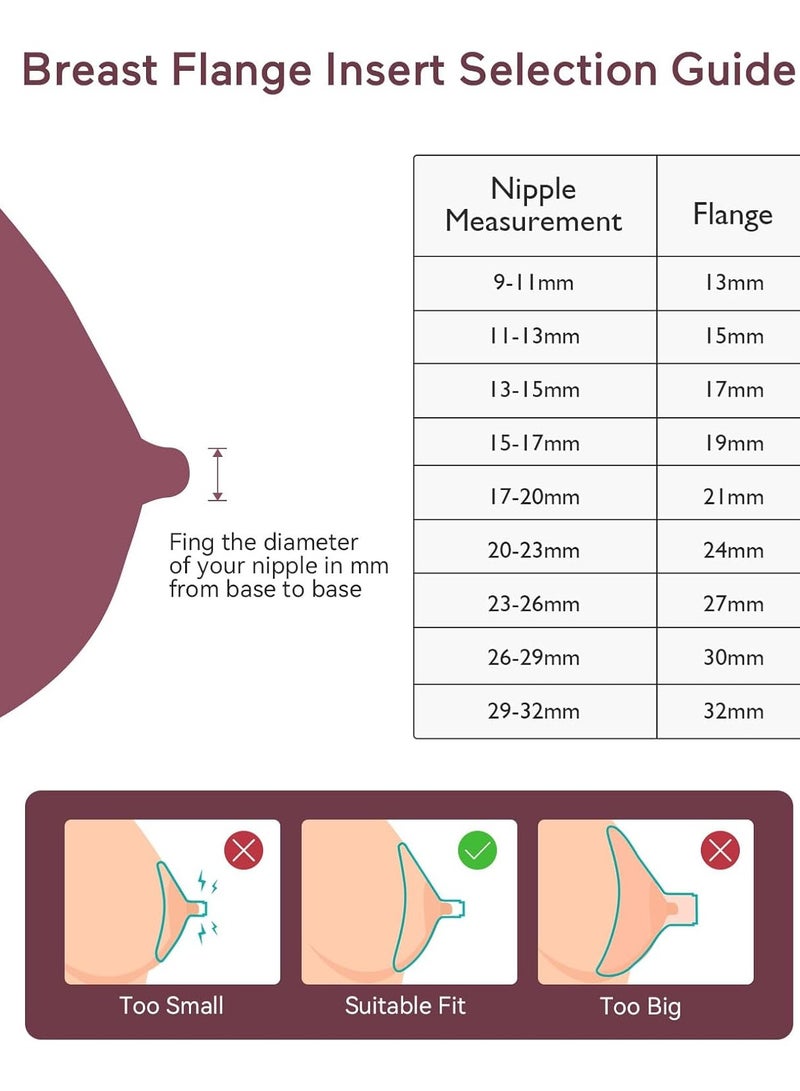 جونيس 3 قطع حلقات تحويل مضخة حليب الثدي - حلقات عملية قابلة للتبديل بمقاسات 17مم، 19مم، 21مم - Image 2